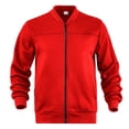thumbnail image 4 of Bomber Jacket Men Full Zip Up Causal Windbreaker Jackets for Men Classic Baseball Collar Fall Jacket Red S, 4 of 8