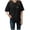 Black, variant on HXWCHs Women Solid Organic Cotton T Shirt Women's Loose Fit Casual Short Sleeve Tee with Cartoon Graphic Design for Everyday Comfort L Black