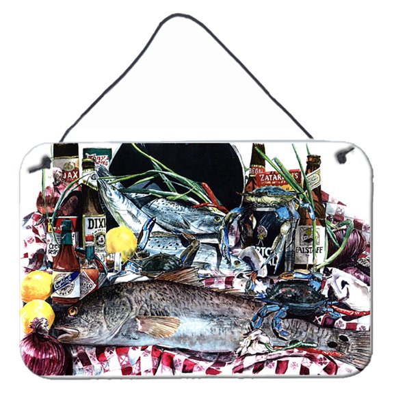 Carolines Treasures 1001DS812 Fish and Beers from Orleans Indoor Wall or Door Hanging Prints 8x12 multicolor