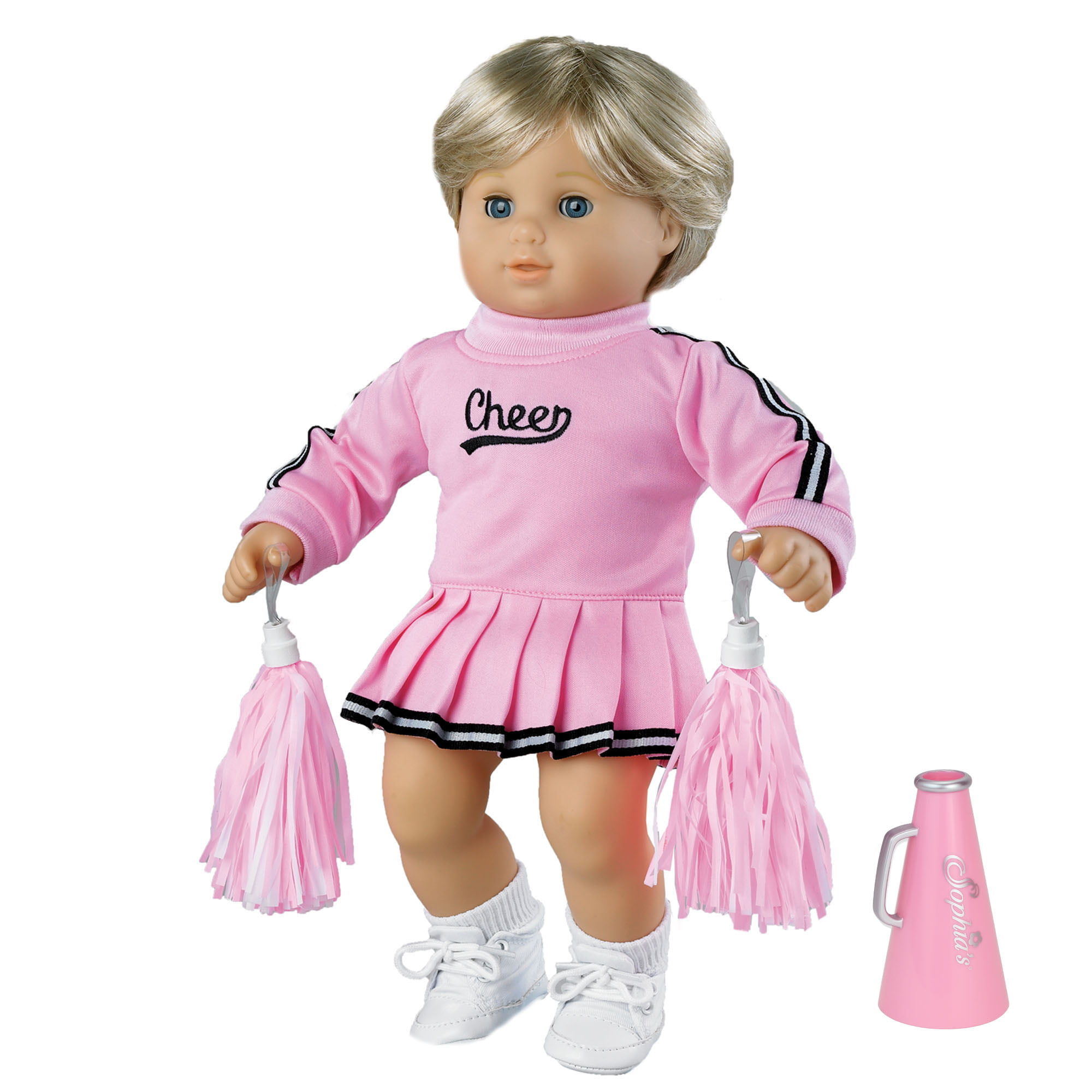 3pcs Crazy for Pink Cheerleading Outfit fits 18" American Girl Doll 