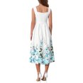 thumbnail image 3 of INSPIRE CHIC Women's Vintage 50s Dress Cocktail Sleeveless Square Neck Midi Floral A-Line Dresses L White Blue, 3 of 6