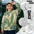thumbnail image 6 of Uorisanigo Kids Girls Half Zip Pullover Sweatshirt Drop Shoulder Tropical Monstera Long Sleeve Workout Shirts Loose Quarter Zipper Cropped Sweatshirt Fashion Fall Winter Clothing, 6 of 7