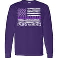 thumbnail image 3 of Inktastic Epilepsy Awareness Purple Ribbons and Flag Long Sleeve T-Shirt, 3 of 5