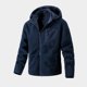 thumbnail image 2 of Mens Plain Fleece Jacket Zip-Up Pocket Work Outdoor Warm Hooded Coat Reversible, 2 of 8