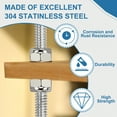 thumbnail image 4 of Uxcell 6Pcs 1/4"-20x90mm Threaded Rods with Hex Nuts, 304 Stainless Steel Fully Threaded Rod Right Hand Threads with 12Pcs Nylon Insert Lock Nut for Clamps Hangers U-Bolt, Silver Tone, 4 of 7