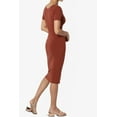 thumbnail image 4 of TheMogan Robe Midi Moulante en Jersey de Coton Extensible à Manches Courtes pour Femmes, 4 of 6