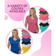 thumbnail image 4 of MISS POPULAR 7 Pack Vneck T-Shirts for Women, Solid Multi-Color Essential Casual Layering Shirts | S-2XL, 4 of 5