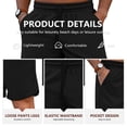 thumbnail image 4 of Iceglad Mens Athletic Shorts Elastic Drawstring 7in Inseam Stretch Waffle Running Gym Black L, 4 of 9