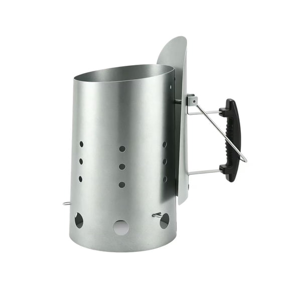 PODOT 12" Charcoal Chimney Starter for BBQ Grill with Heat Shield, Silver