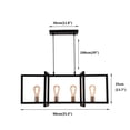 thumbnail image 3 of Garwarm Modern Kitchen Island Light 4-Light Rectangular Chandelier Industrial Hanging Pendant Light Fixture Matte Black with Antique Brass Finish, 3 of 16