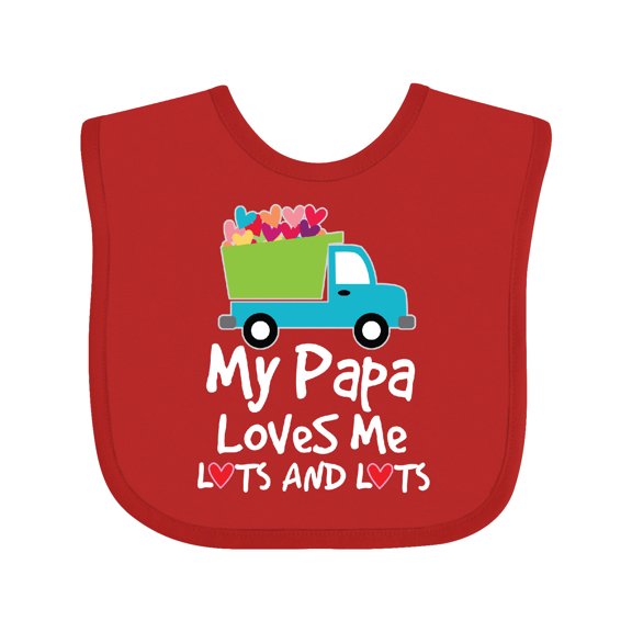 Inktastic My Papa Loves Me Grandson Truck Boys Baby Bib
