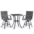 thumbnail image 3 of MRUAKA 3-Piece Patio Swivel Bar Set - All Weather High Top Bistro Set with 2 Oversize Bar Stools & Metal Table for Backyard, Garden, Porch (Dark Gray), 3 of 6