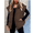 Coffee, variant on Women's Casual Winter Oversized Puffer Vest Stand Collar Flysleeve Insulated Padded Puffy Jackets Coat with Pockets