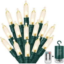 MASHANG Christmas Lights,39FT 100 LED Waterproof Battery Operated String Mini Lights with 8 Modes Timer and Remote for Indoor Outdoor Christmas Tree Home Wedding Wreath Holiday Party Decor,Warm White