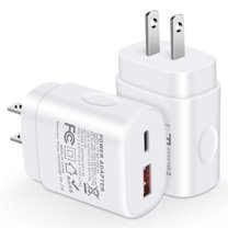 USB C Block,2Pack FiveBox USB C Charger Block 25W PD&QC Android Type C Charger Block Dual USB C Wall Charger Block Phone Charger Adapter USB C Brick Type C Charger Box Fast Charging Block,White