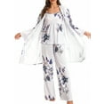 thumbnail image 1 of ZAXARRA Women's Fall Loungewear Set, Lace Patchwork Cami Tops + Pants + Robe 3 Pieces Sleepwear, 1 of 7