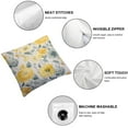 thumbnail image 4 of Nawypu  Throw Pillow Cover Black Floral Watercolor Bright Summer Pattern Yellow and Blue Abstract Flowers Gray Simple Botanica Home Decor Pillowcase for Sofa 2pc 12x12in, 4 of 6