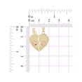 thumbnail image 4 of 14k Tricolor Gold, Sharing Heart Rose & Te Amo Pendant Love 20mm with 20" Dainty Neck Chain, 4 of 7