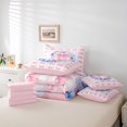 thumbnail image 6 of jejeloiu Pink Kawaii Bowtie 7pcs Bedding Comforter Set,Blue Floral Blossom Queen Bedding Sets For Girls Teens Reversible, 6 of 8