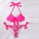 thumbnail image 2 of Traje de Baño de Tres Piezas para las Mujeres de Moda Casual Corbata Sexy Cintura Alta Cristal Beach Bikini Set, Poliéster, 2 of 9