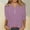 Purple, variant on LSLJS Cotton Linen Shirts for Women Plus Size V-Neck 3/4 Sleeves T-Shirts Casual Trendy Solid Color Quarter Button Tee Tops, S-3XL