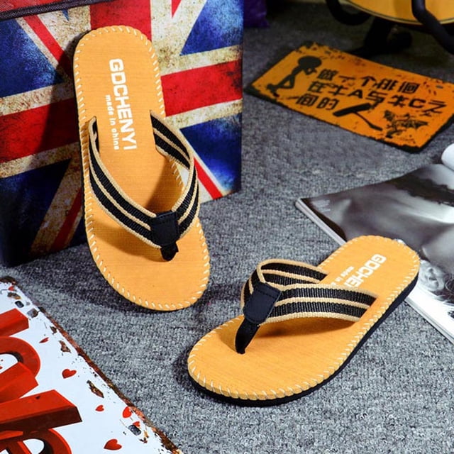 LSLJS Men's Slippers, Men Summer Flip Flops Shoes Sandals Male Slipper Flip-flops
