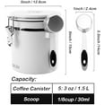 thumbnail image 2 of Coffee Canister with Airtight Lids, 18oz Stainless Steel Kitchen Food Storage Container for Coffee Beans, Grounds, Sugar, Flour, Tea, with Scoop and Date Tracker, Coffee Bar Decor Accessories, 2 of 7