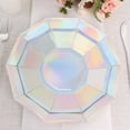 thumbnail image 6 of Efavormart 25 Pack | 7.5" Iridescent Decagonal Premium Dinner Paper Plates - 300 GSM for Wedding Receptions, Banquets, Catered Events, 6 of 11