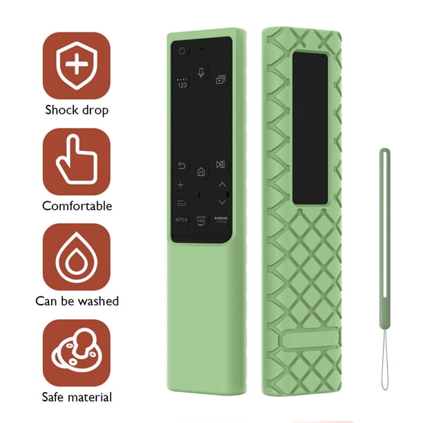 Funda de silicona con control remoto por voz para Samsung BN59 Series (verde luminoso)