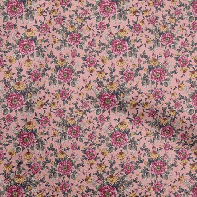 oneOone Viscose Chiffon Light Pink Fabric Florals Sewing Craft Projects Fabric Prints By Yard 42 Inch Wide