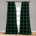 thumbnail image 4 of Ambesonne Buffalo Plaid Curtains, Scottish Christmas, Pair of 28"x84", Fern Green Charcoal Grey, 4 of 4