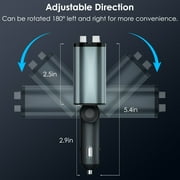 4 in 1 Retractable Car Charger, 66W Fast Car Phone Charger with Retractable Cables and 2 USB Port, Car Charger Adapter Compatible with iPhone 16/15/14/13/12/11,Galaxy,Pixel