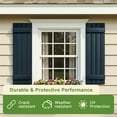 thumbnail image 6 of Barara King Window Shutters with Premium Board and Batten, Plantation Shutters with Two Horizontal Rails and Easy Mount for Farmhouse, Home Office, Living Room, Bedroom, Blue(14"*25"), 6 of 9