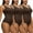 Coffee, variant on LELINTA 3 Pack Women's Seamless Shapewear Tummy Control Body Shaper Comfortable for Women Thigh Slimmer Bodysuit Girdle