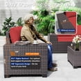 thumbnail image 5 of ASJMR 9 Pieces Outdoor Patio Furniture Sets with 2 Swivel Chairs and Cusions,PE Rattan Wicker Conversation Outside Sectional Sofa Set,Red, 5 of 10
