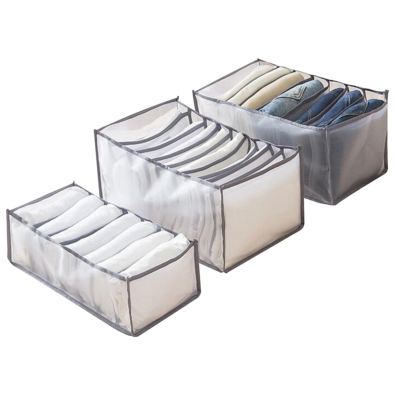 Clothes Compartment Mesh Storage Box Closet Drawer Divider Container Organizer 