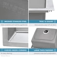thumbnail image 6 of Ruvati RVM5021 21 in. 16 Gauge Stainless Steel Single Bowl Drop in Top Mount Bar Prep Kitchen Sink, Silver, 6 of 7