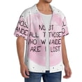 thumbnail image 2 of KLL Not All Those Who Wander Are Lost Print Men's Shirt Short Sleeve Button Down Summer Cuba Beach Shirts- Large, 2 of 5