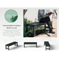 thumbnail image 3 of Outdoor Bench, Two Person Poly Lumber Porch Bench, Weatherproof Garden Bench That Never Rot and Fade, All-Weather Patio Bench Suit for Garden, Porch, and Park(Black), 3 of 6