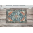 thumbnail image 4 of Markum 2' x 3' Washable Accent Rug, Teal and Rust, 4 of 7