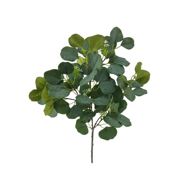 Mainstays 17.5in Indoor Artificial Eucalyptus Bush, Green Color. Weight: 0.11lb. Not in Pot.