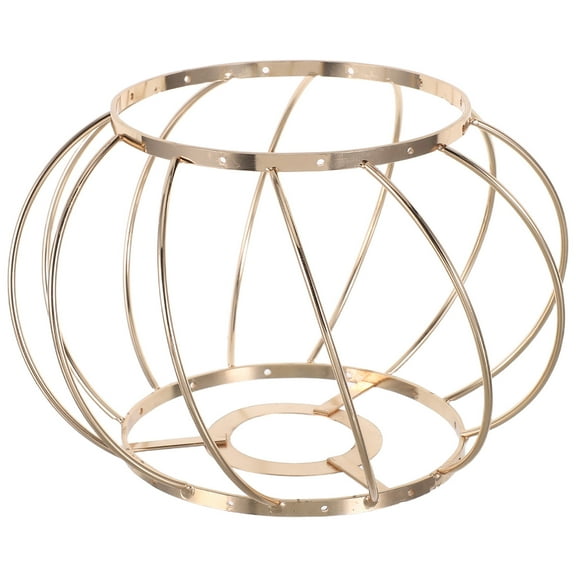BESTYASH Handwoven Iron Lampshade Frame in Gold for Table Lamp and Lighting DIY