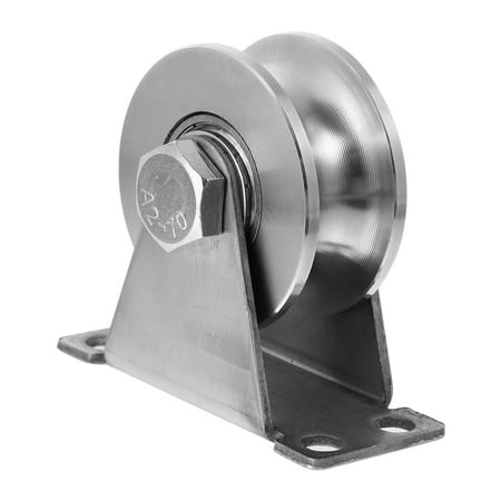 

NUOLUX 1Pc Stainless Steel U Shape Groove Wheel Pulley Sliding Door Wheel (Silver)