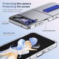 thumbnail image 2 of Allytechgroup Clear Case for Samsung Galaxy Z Flip 3, with Build in Screen Protector Anti-Scratch Full Body Shockproof Not-Yellowing Kickstand Phone Case Cover for Galaxy Z Flip 3, Blue, 2 of 9