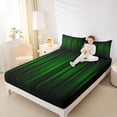 thumbnail image 4 of Homewish Abstract Ombre Stripes Twin Sheet Sets,Modern Abstract Geometric Twin Fitted Sheet,Green Black Lines Flat Sheet For Adults,Breathable Home Decor,3pcs, 4 of 7