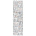 thumbnail image 3 of SAFAVIEH Berber Arvel Abstract Shag Area Rug, 7' x 7' Round, Blue Rust/Ivory, 3 of 9