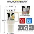 thumbnail image 4 of Monogrammed Initial Sunflower 40 Oz Tumbler with Handle and Straw Personalized Custom Cup Birthday Gifts for Women, 4 of 6