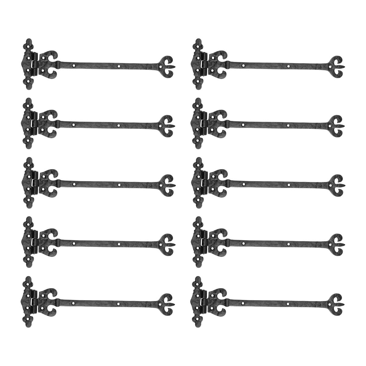 Renovators Supply Manufacturing Black Wrought Iron Shed Door Hinge 12.5