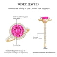 thumbnail image 5 of Rosec Jewels Lab Grown Pink Sapphire Ring with Diamond Halo for Women - AAAA Grade, 10K Yellow Gold, US 12.50, 5 of 8