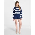thumbnail image 2 of No Boundaries Drop Shoulder Crewneck Pullover Top and Shorts Set, 2-Piece, Women's XXS-XXL, 2 of 5